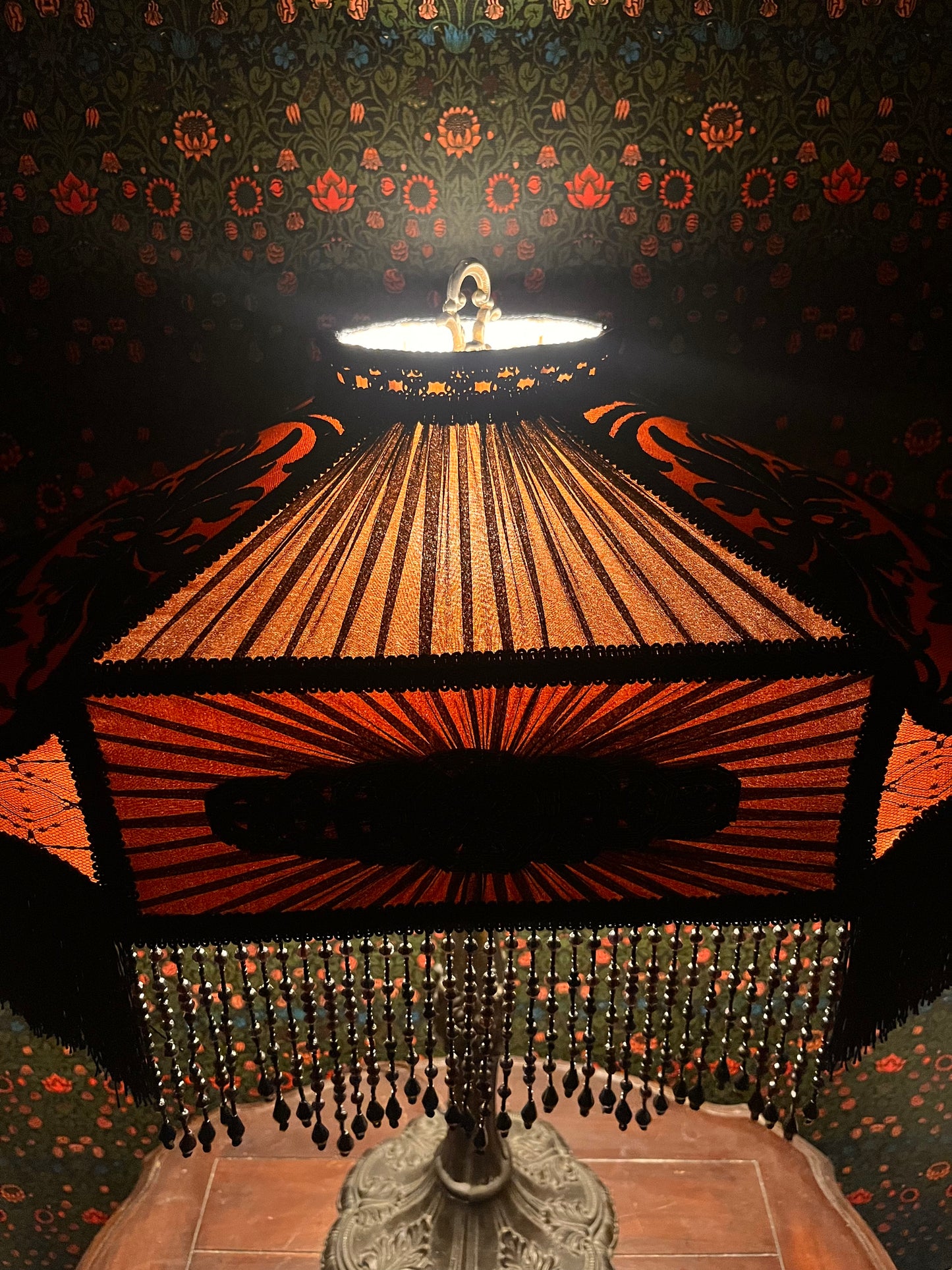 Golden Brown & Black Deco-Style Lampshade