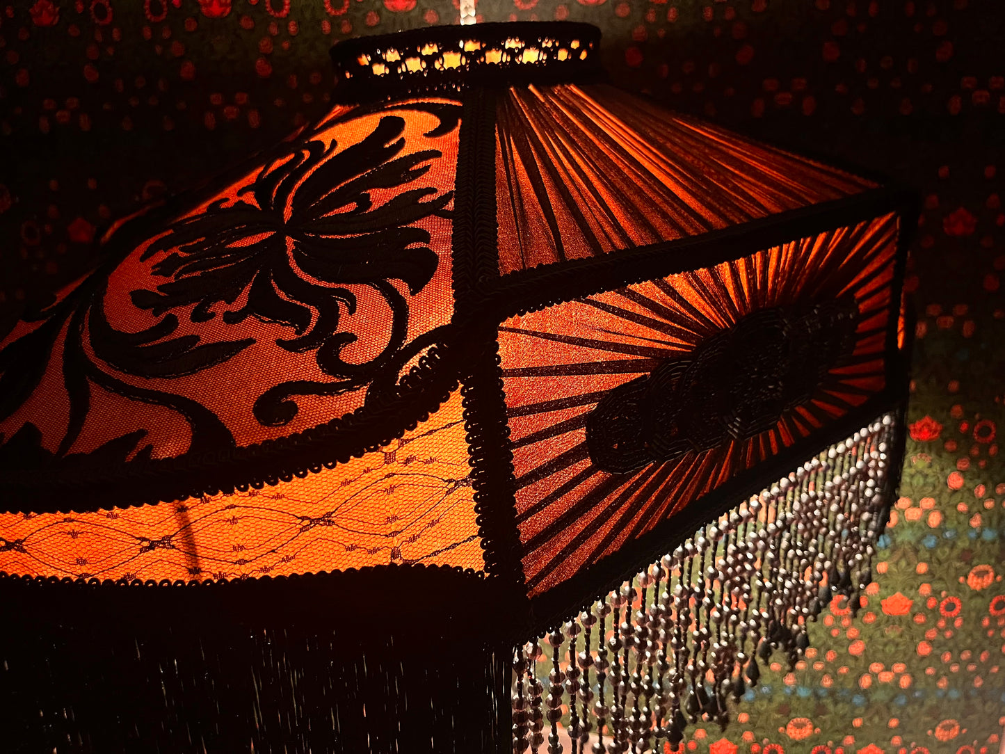 Golden Brown & Black Deco-Style Lampshade