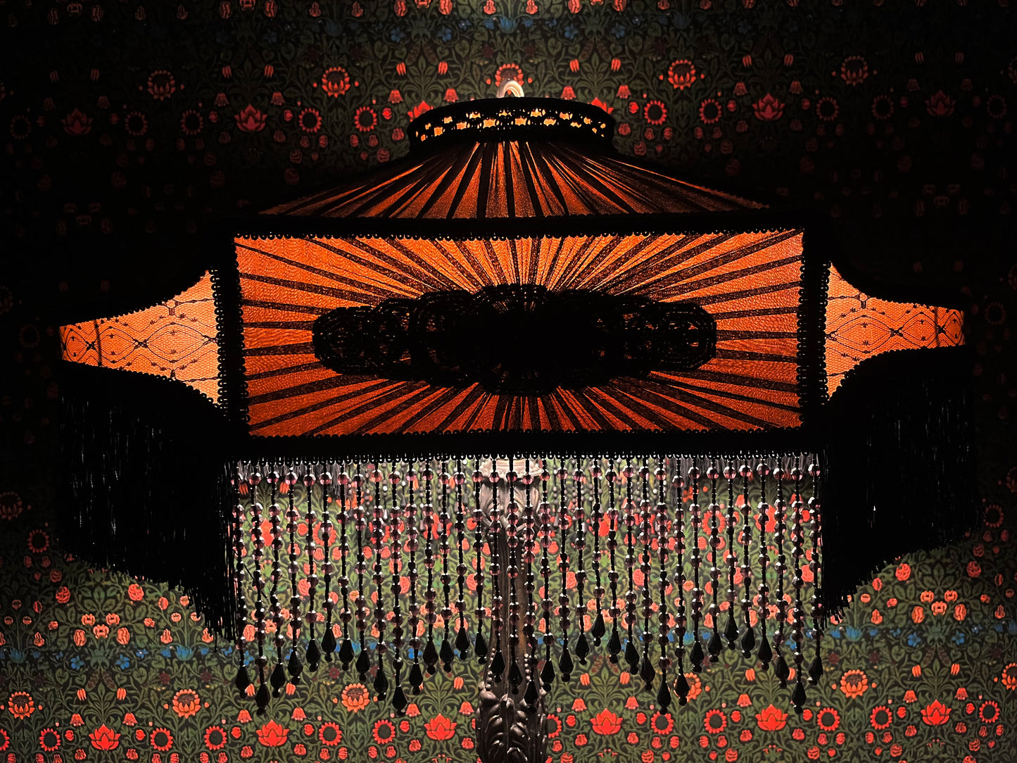 Golden Brown & Black Deco-Style Lampshade
