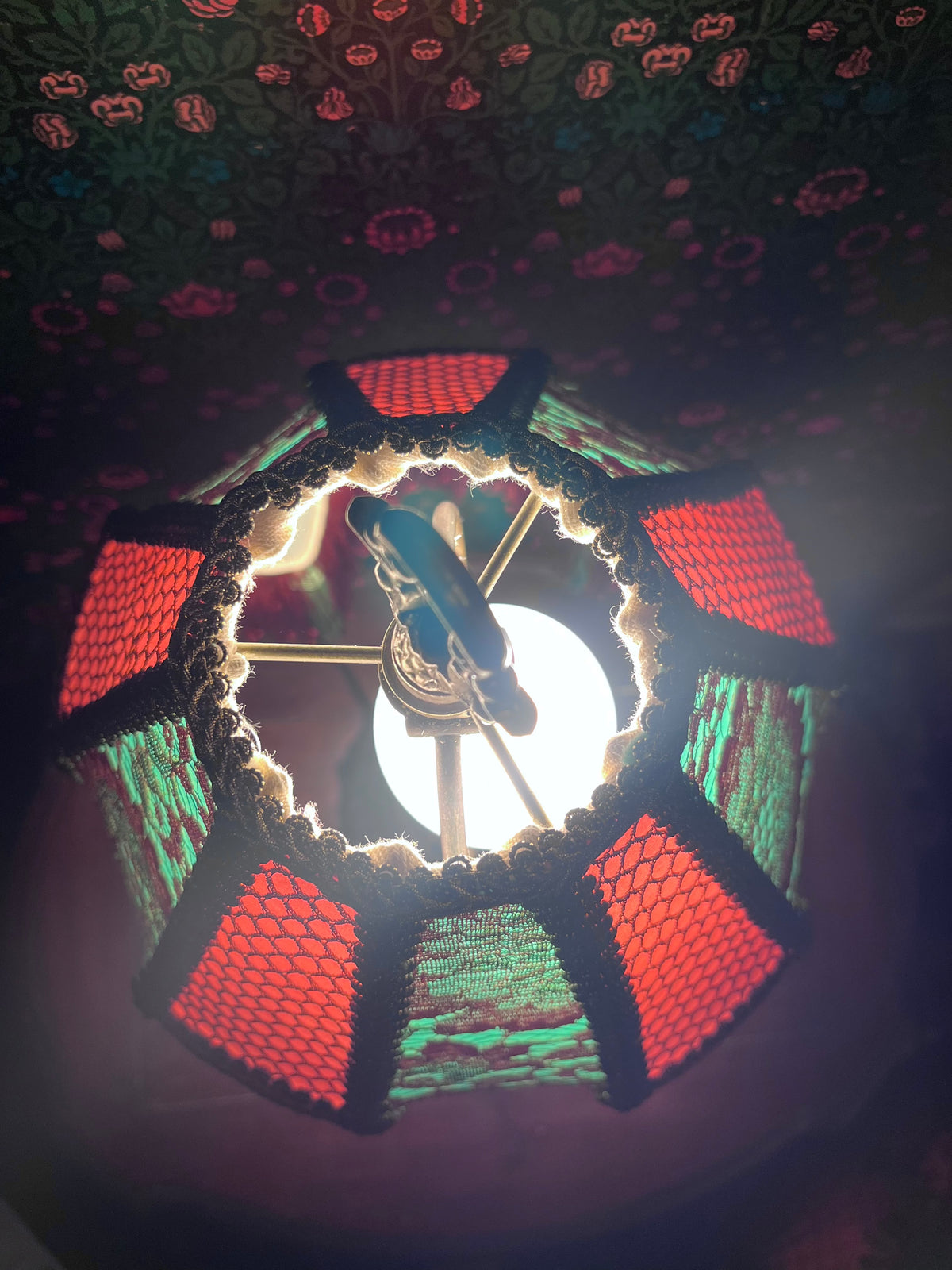 Rose, Pistachio & Gold Pentagonal Pyramid Lampshade