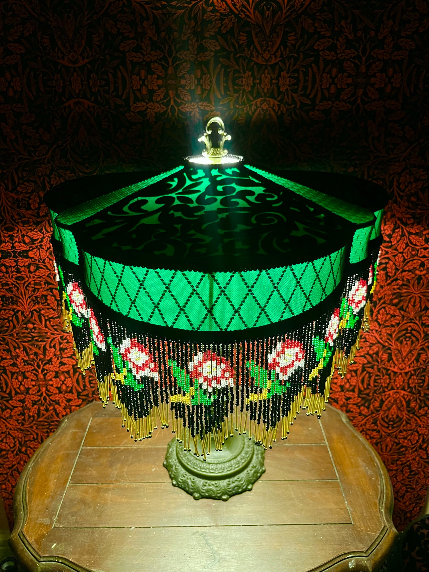 Permanent Stock Collection: Emerald Rose "Tripod" Lampshade
